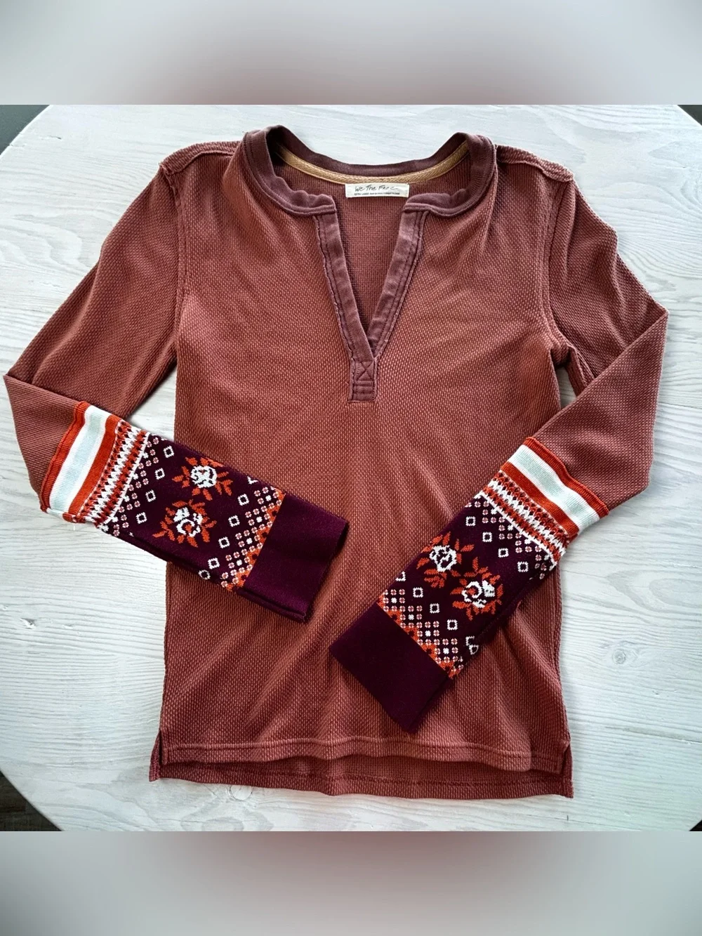 Free People Mikah Notch Neck Top Size XL